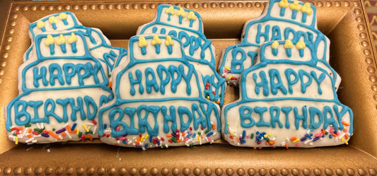 Happy Birthday Cake Shaped Blue