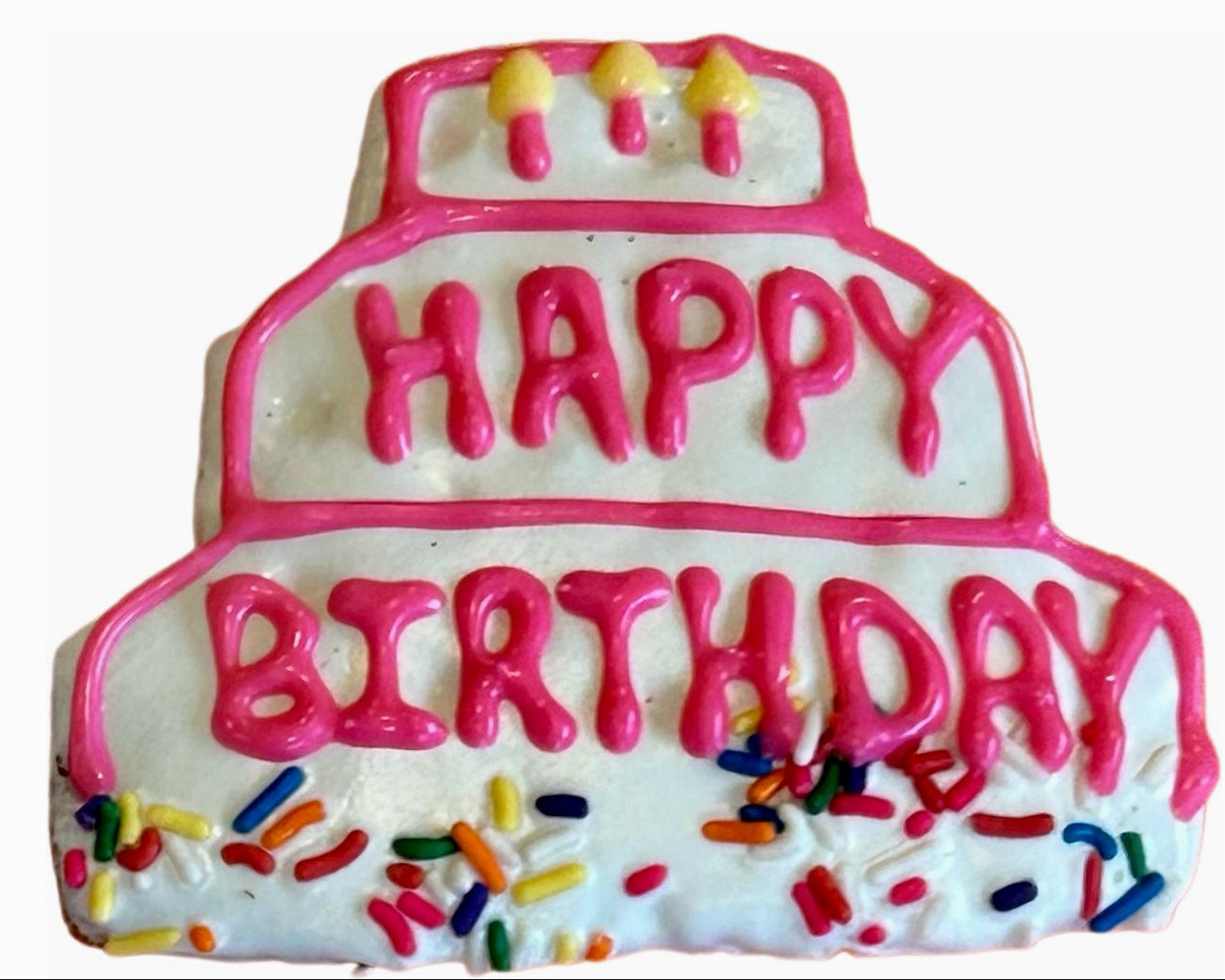 Happy Birthday Cake shaped Pink